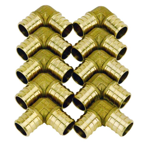 3/4 in. Brass PEX-B Barb 90 Elbow (10-Pack)