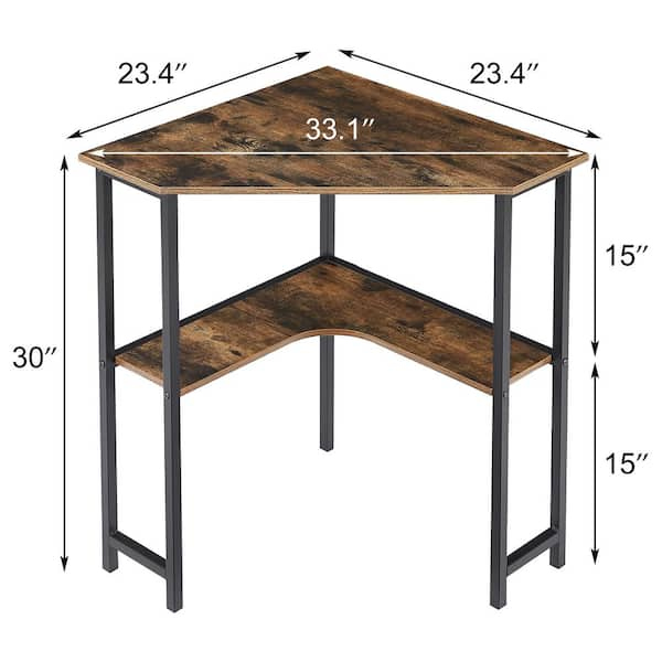 VECELO Corner Computer/Writing Home Office Desk with Smooth Keyboard Tray &  Storage Shelves