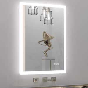 28 in. W x 36 in. H Large Rectangular Frameless LED Light Anti-Fog Acrylic Sensor Wall Bathroom Vanity Mirror