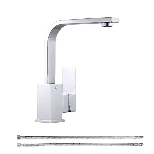 VEVETTA Single-Handle Deck Mount Stainless Steel Bar Faucet in Polished Chrome