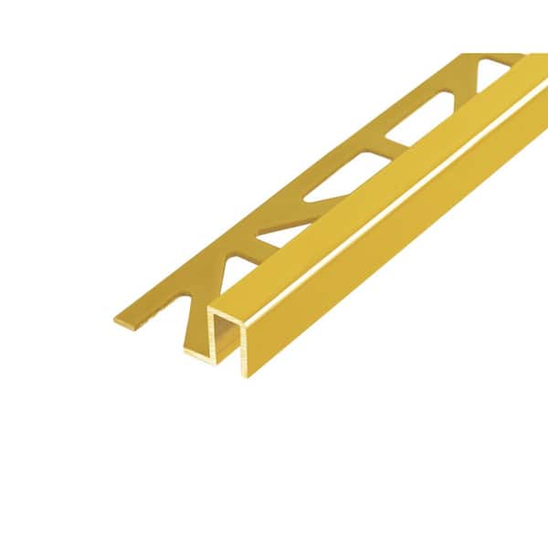 DURAPLUS 0.4375 in. D x 0.32 in. W x 98.4 in. L Rectangular Edge Brass Natural Molding and Transition Trim