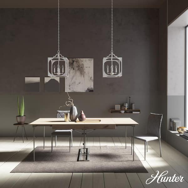 Hunter Highland Hill 8-Light Distressed Gold Traditional Led Bare Bulb Chandelier