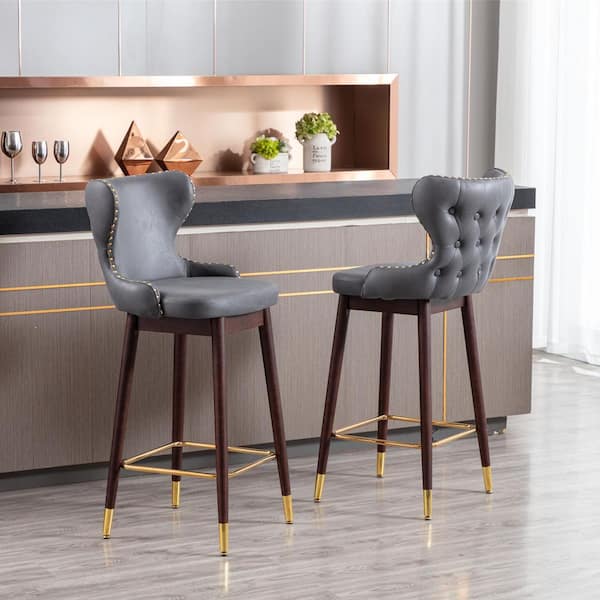 bar stools with gold trim