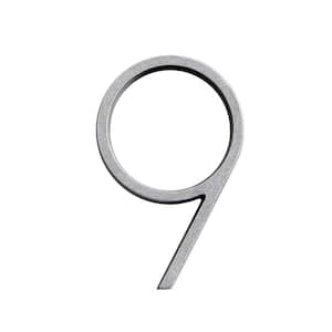 5 in. Silver Reflective Floating or Flush House Number 9