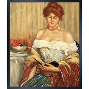 21.5 in. x 25.5 in. Nasturtiums Frederick Carl by Frieseke Studio Black Wood Framed People Oil Painting Art Print