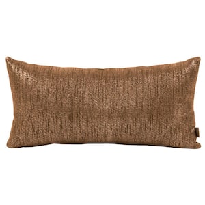 Glam Browns and Tans Solid Polyester 2 in. x 22 in. Throw Pillow