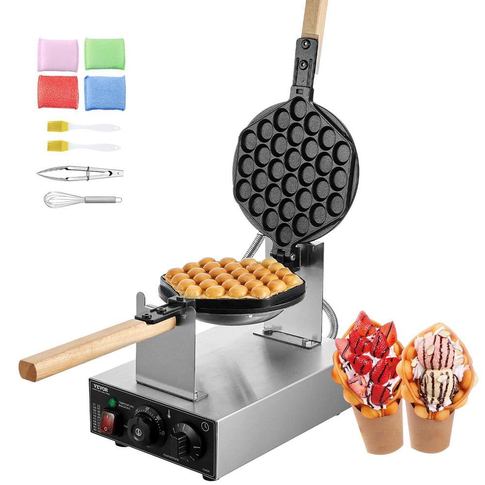 VEVOR Egg Waffle Maker 1400-Watts Round Waffle Iron Non