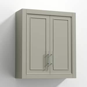 22 in. W x 8 in. D x 26 in. H Surface-Mount Bathroom Storage Wall Cabinet in Gray