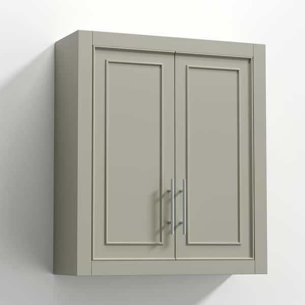 22 in. W x 8 in. D x 26 in. H Surface-Mount Bathroom Storage Wall Cabinet in Gray