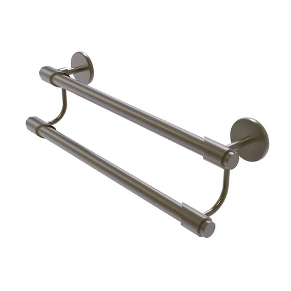Allied Brass Tribecca Collection 24 in. Wall Mounted Double Towel Bar in Antique Brass