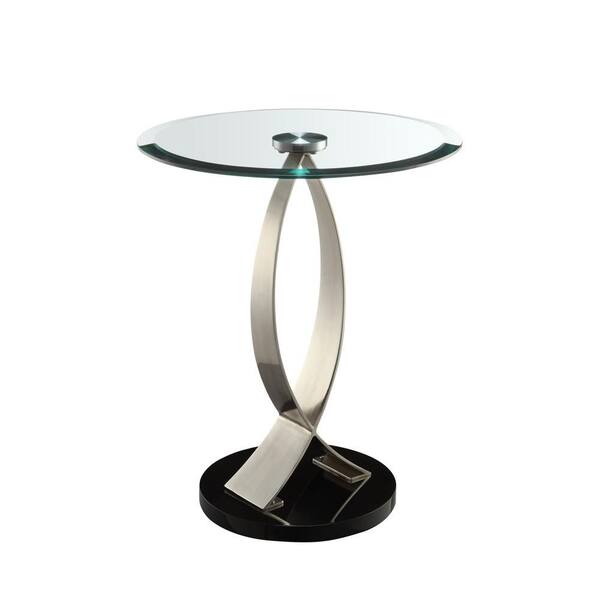 Powell Company Black Glass Top Side Table