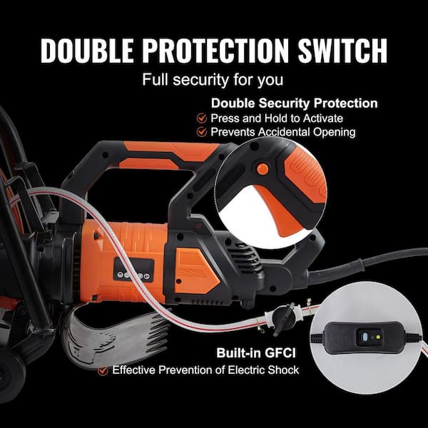 16 in. Electric Concrete Saw 3200W 6 in. Depth Wet Cutter for Stone, 32 x 9 in. Concrete Cutter with Aluminum Handle