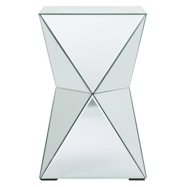 SAFAVIEH Luella 12.6 in. Silver Square Glass End Table