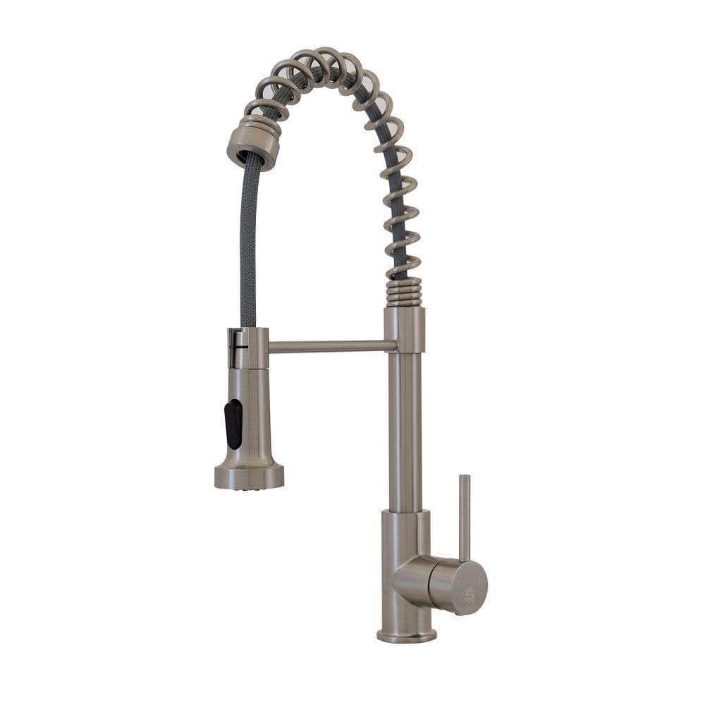 Brushed Nickel Pull Down Kitchen Faucet with Ceramic Disc Valve