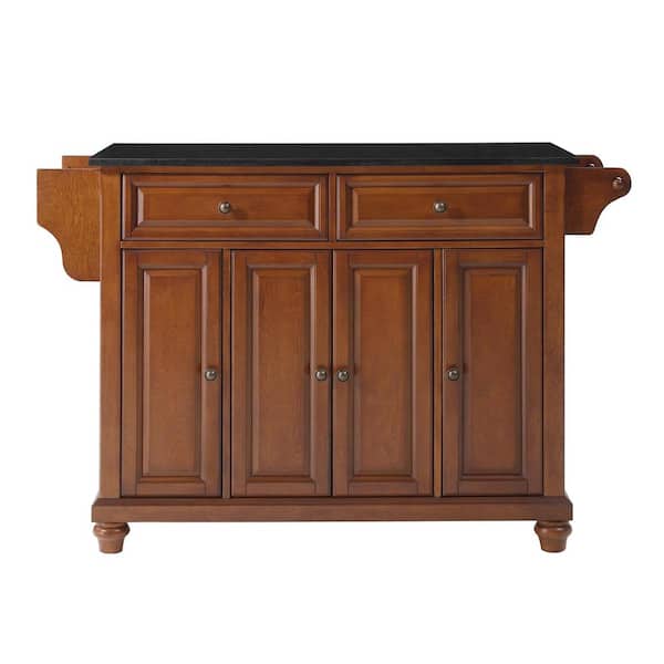 CROSLEY FURNITURE Cambridge Cherry Kitchen Island with Granite Top