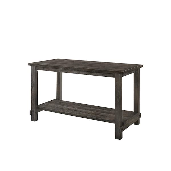 Acme Furniture Martha II Classic Weathered Gray Wood 30 in. 4 Legs Dining Table Seats 6
