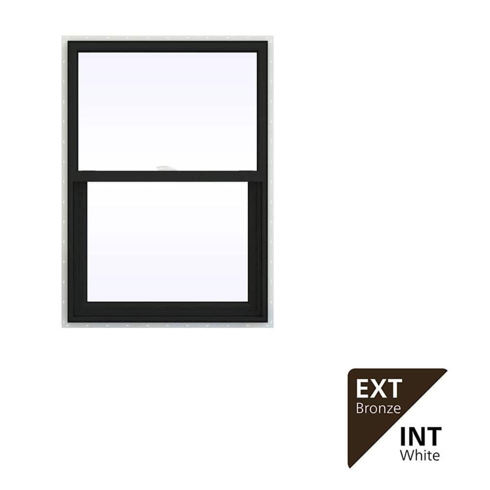 JELD-WEN 30 in. x 48 in. V-2500 Series Bronze FiniShield Vinyl Single ...