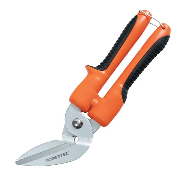 10 in. Heavy Duty Scissors - Long-Blade Cutter with Curved Serrated Edge, Multipurpose Industrial Shop Shears