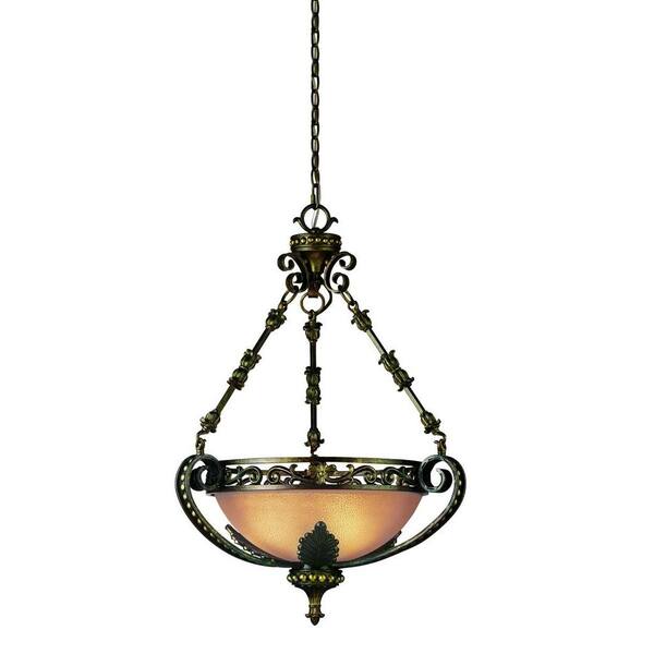 Eurofase Gallante Collection 3-Light French Gold Hanging Bowl Pendant