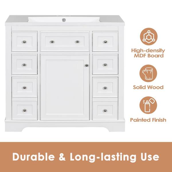 36 in. W x 17.9 in. D x 33.4 in. H Bath Vanity Cabinet without Top