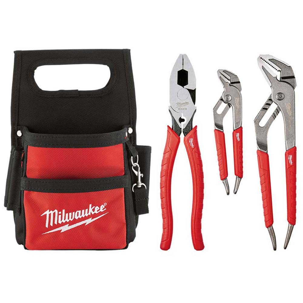 Milwaukee Electrician's Pliers Set with Compact Pouch (3-Piece)  48-22-8111-48-22-6100-48-22-6330 The Home Depot