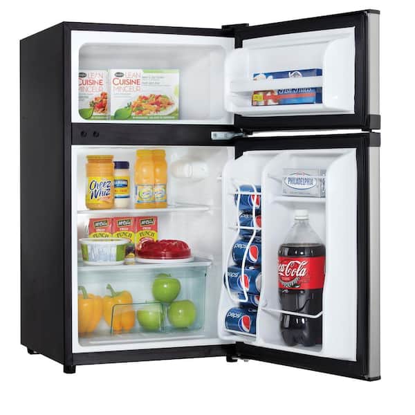 Reviews For Danby 3 1 Cu Ft Mini Fridge In Stainless Look With Freezer Section Dcr031b1bsldd The Home Depot