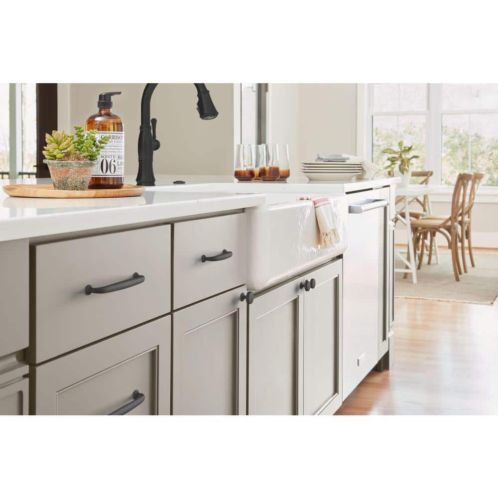 Matte Black Traditional Cabinet Drawer Pull with Mounting Hardware