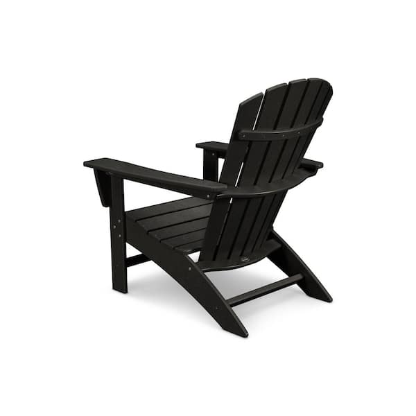 POLYWOOD Grant Park Traditional Curveback Black Plastic Outdoor