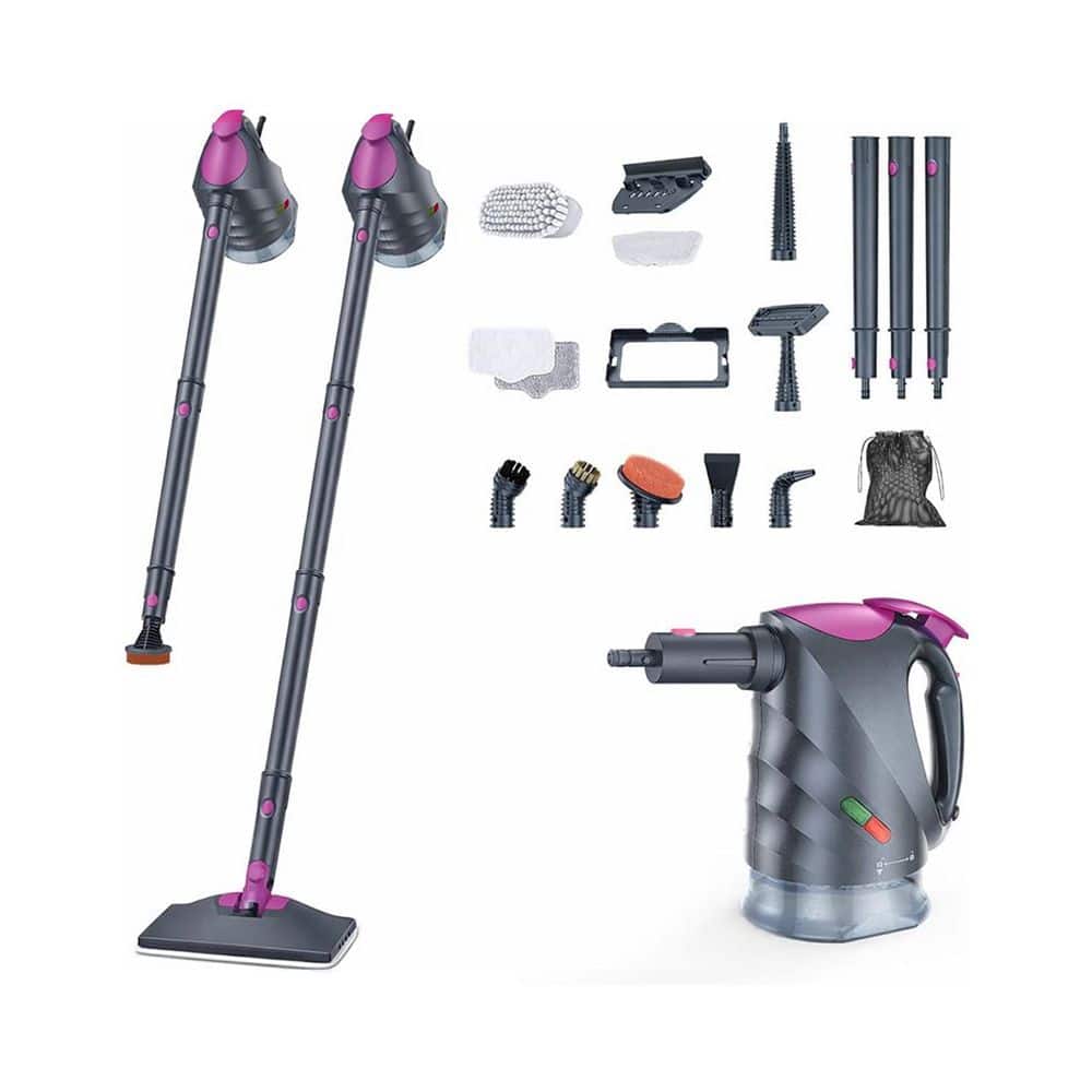 10-in-1 Corded Steam Cleaner w 320ml Tank, 10s Heat-up for Kitchen, Floor, Tile, Home, BBQ, Carpet, Upholstery in Gray price history on PriceWatchPro