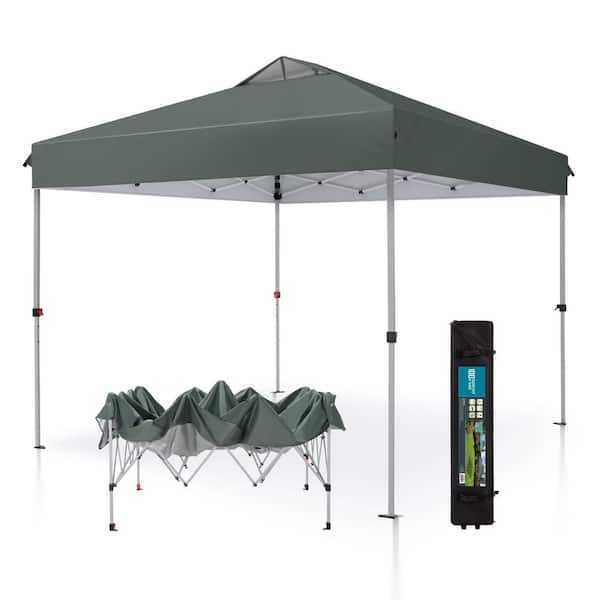 10 ft. x 10 ft. Instant Canopy Pop Up Tent in Gray With Wheeled Bag