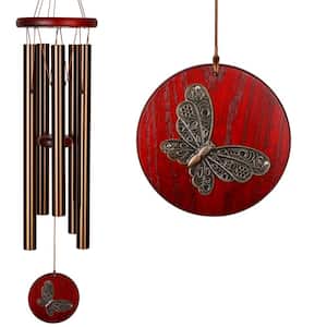 Signature Collection, Woodstock Habitats Chime, 26 in. Bronze Butterfly Wind Chime HCBRB