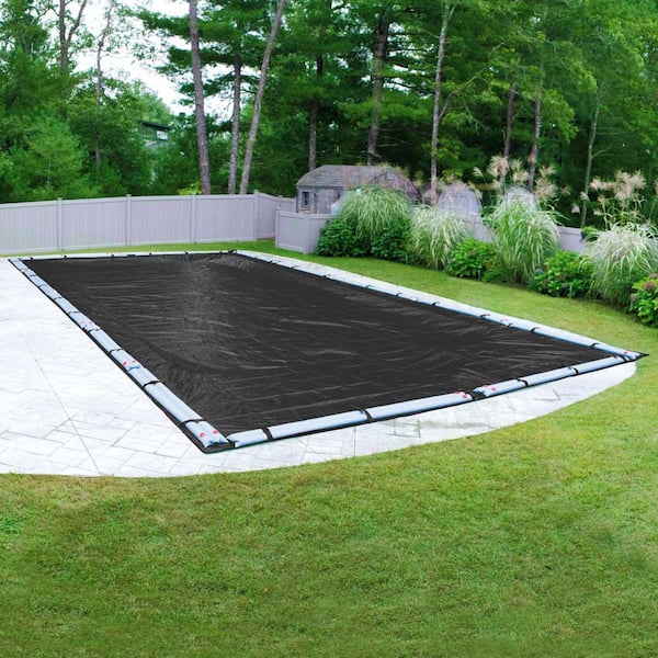 Robelle Mesh 25 ft. x 45 ft. Pool Size Rectangular Black Mesh In Ground Winter Pool Cover