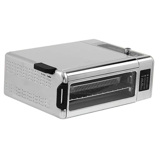 10Qt. Stainless Steel Air Fryer Toaster Oven Combo with Flip Top Design, Digital Controls, Multiple Cooking Silver