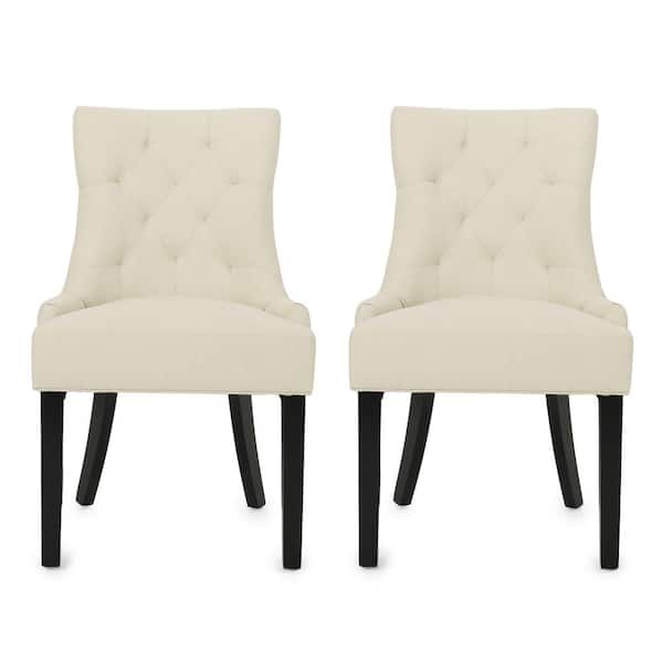 Noble House Hayden Beige Upholstered Dining Chairs Set of 2 3690 The Home Depot