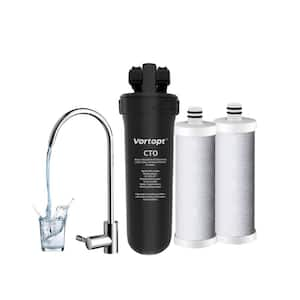 1-Stage Under Sink Water Filter System, 19K gal. 304 Stainless Steel Faucet, Reduces Lead, Chlorine, Bad Taste and Odor