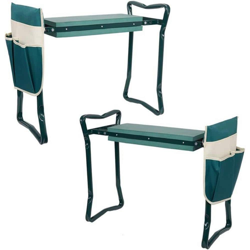 Folding Garden Kneeler Seat Portable Bench Stool with Soft Kneeling Foam Pa