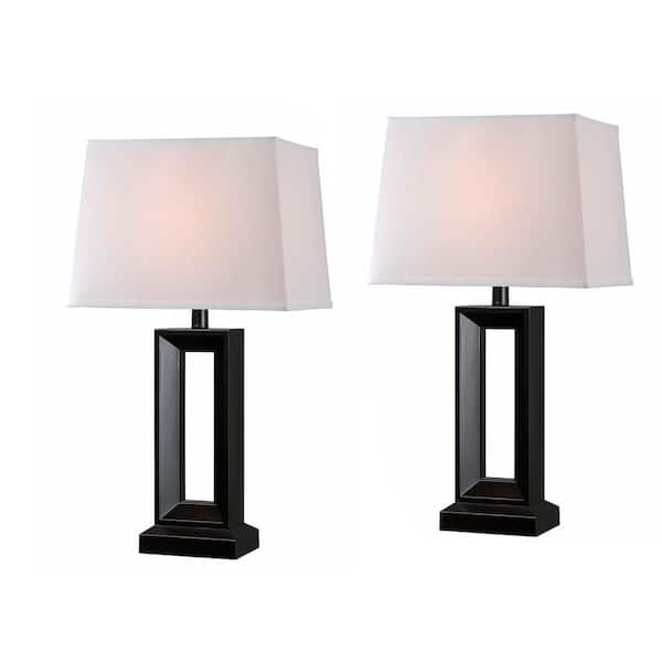 Kenroy Home Katherine 27 In Black, 3 Way Table Lamps Home Depot