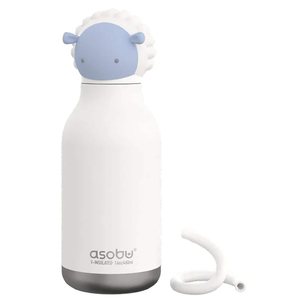 Asobu Sheep Bestie White Stainless Steel Thermal Bottle with Removable Straw