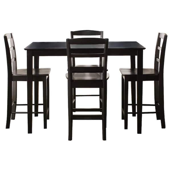 Madrid 5-Piece Black Bar Table Set