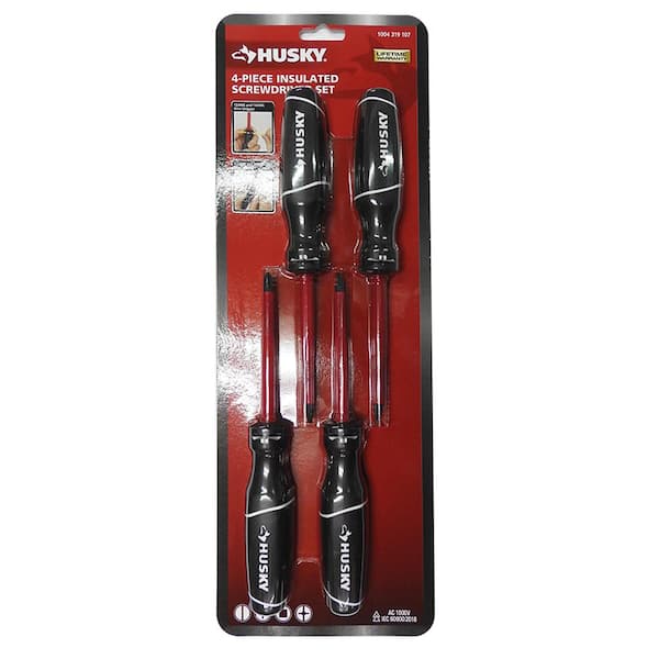 Husky Insulated Hand Tool Screwdriver Set (4-Piece) 276300040