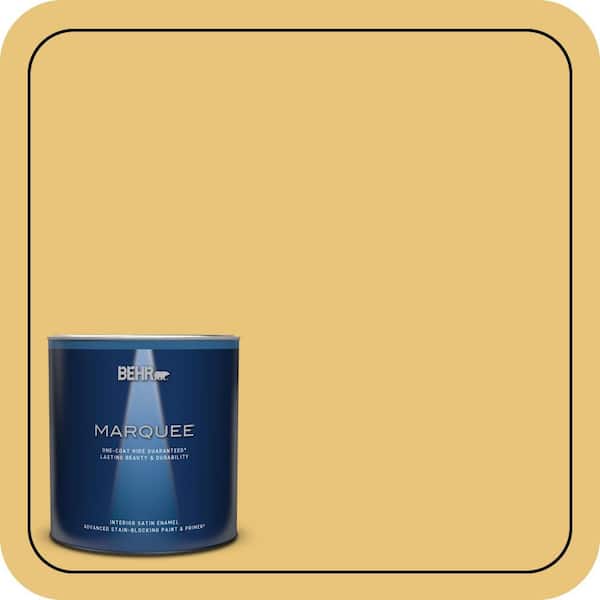 BEHR MARQUEE 1 qt. #MQ4-13A Celebration One-Coat Hide Satin Enamel Interior Paint & Primer