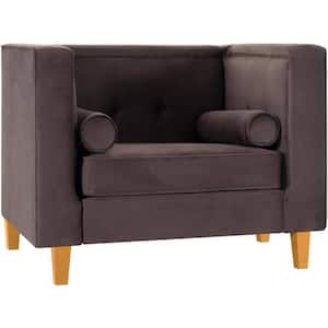 Accent Chair for Living Room, Tufted Cushion, Solid Wooden Legs Reading Chairs for Bedroom Comfy - Espresso