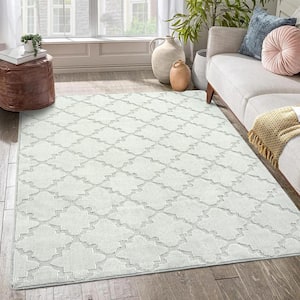 Beige Grey 8 ft. x 10 ft. Diamond Geometric Area Rug