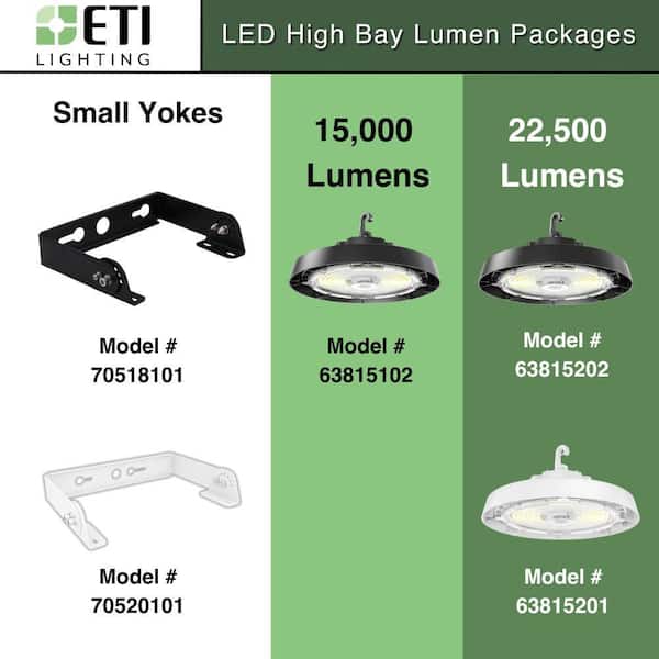 Small White Yoke Mount for LED Round High Bay Light Models 63815102,63815202,63815201