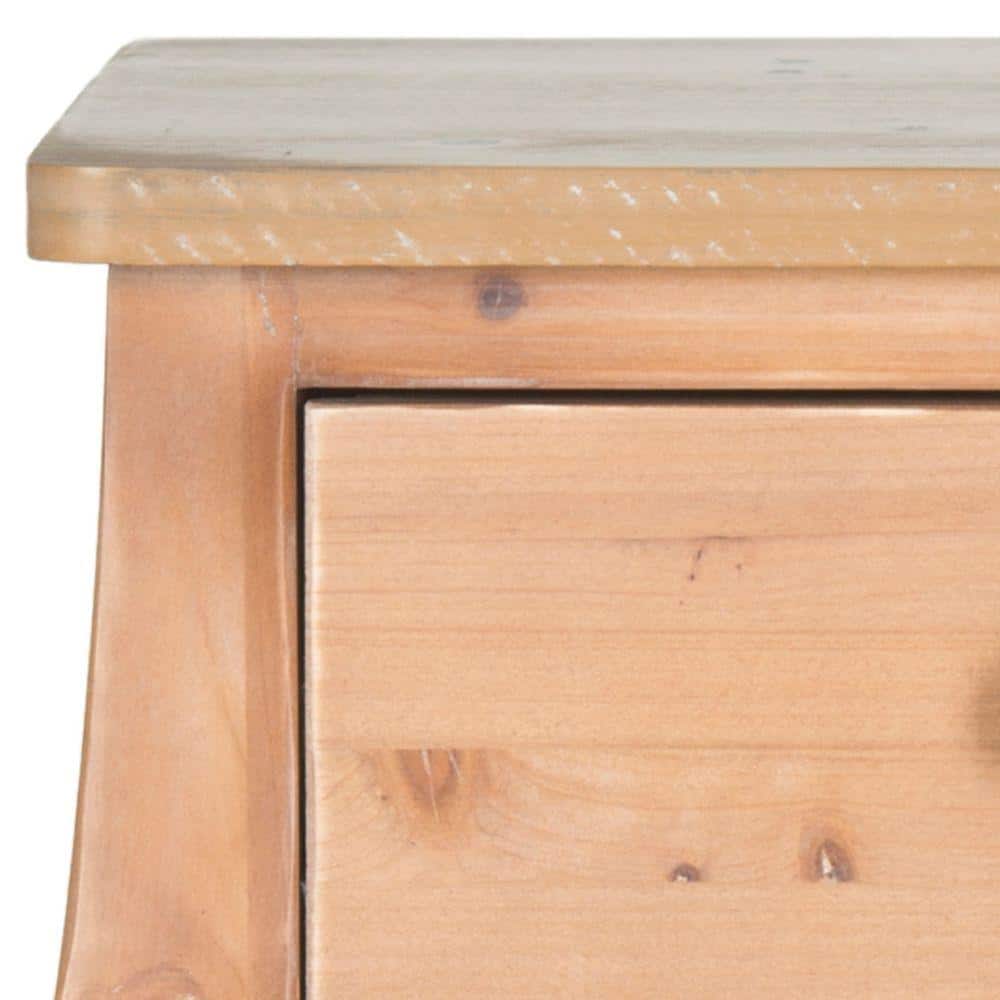 Transitional Black/Brown Fir Wood End Table with Storage