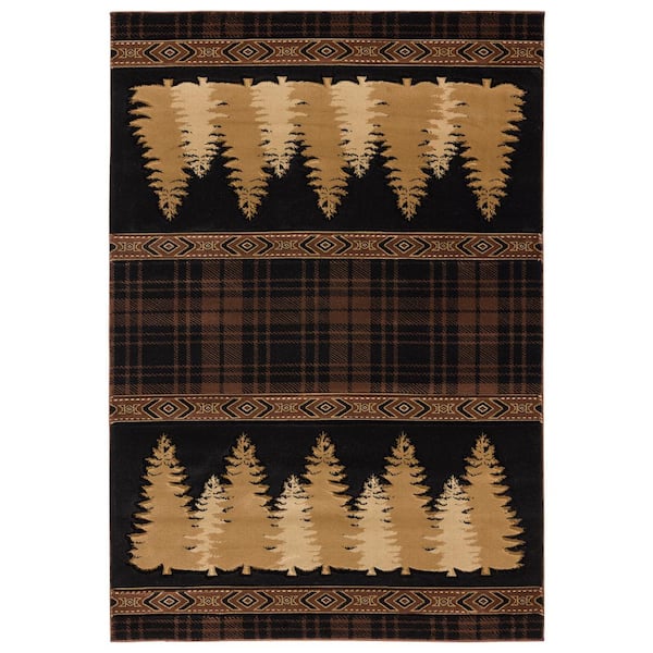 Cottage Woodland Brown 2 ft. 7 in. x 4 ft. 2 in. Area Rug