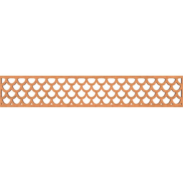 Ekena Millwork Hudson Fretwork 0.375 in. D x 46.625 in. W x 8 in. L Cherry Wood Panel Moulding
