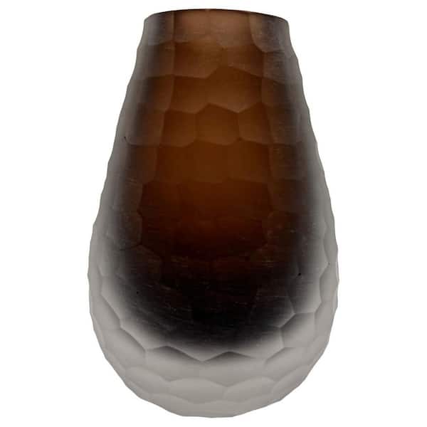 castellousa Brown 6 in. Sandblaste Bud Glass Vase