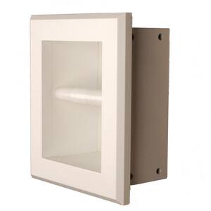 Newton Recessed Toilet Paper Holder 7 Holder in White with Bevel Frame