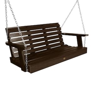 Weatherly 48 in. 2-Person Weathered Acorn Recycled Plastic Porch Swing
